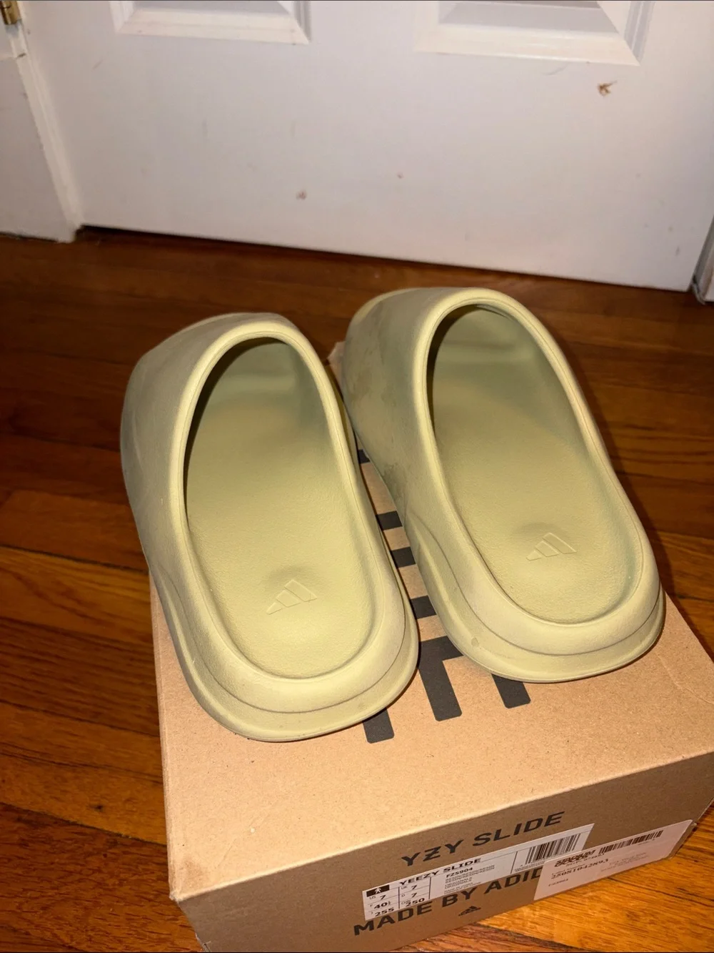 adidas YZY Slide Kids' Slides in Light Olive Green